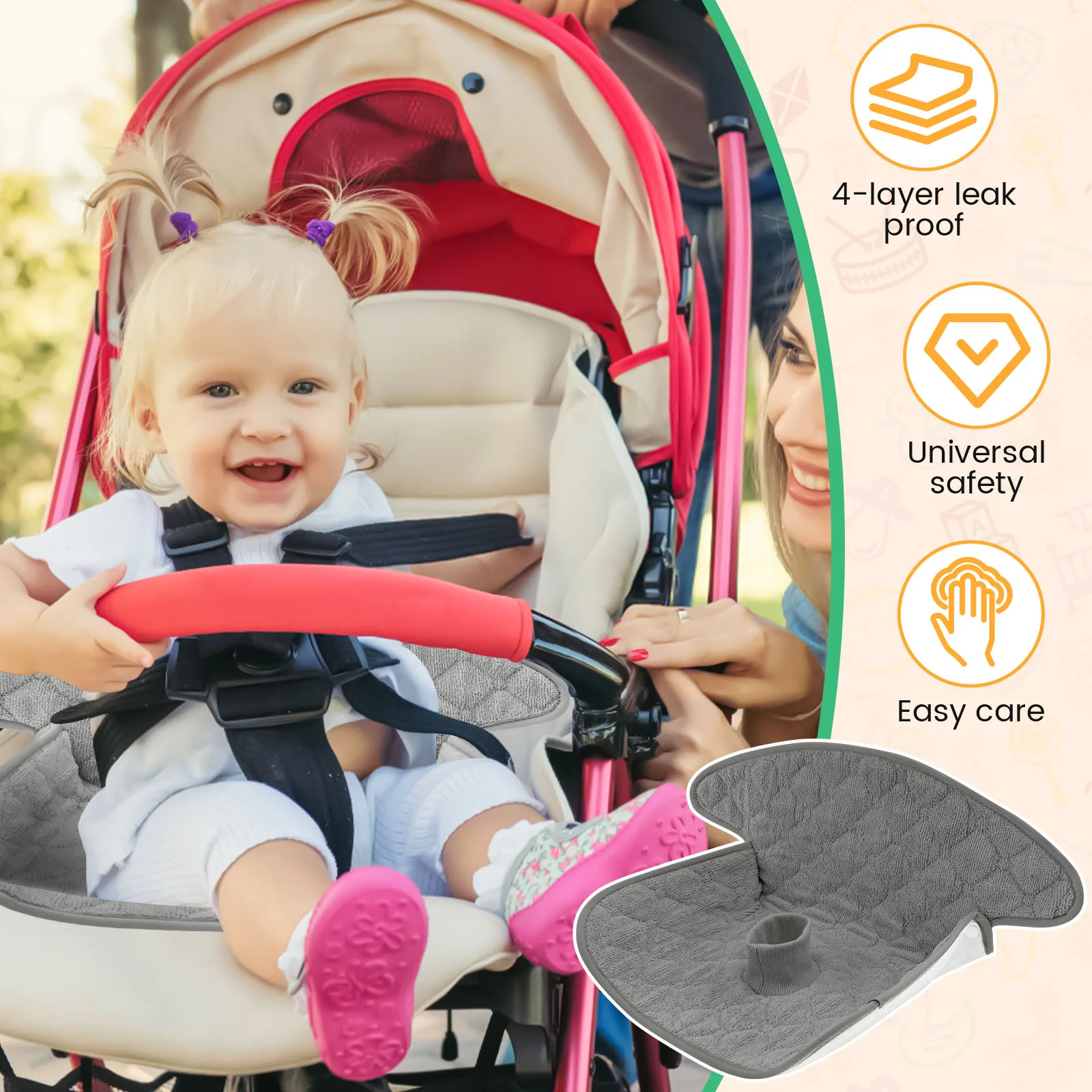 2 szt. Podkładki do nauki korz – Infant Car Seat Cover recenzja i cena